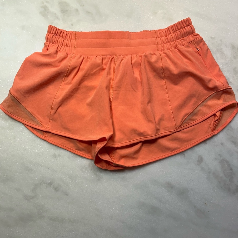 Lululemon Hotty Hot 2.5 inch  Coral/ Orange Athletic Shorts